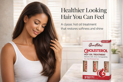 Queen Helene Cholesterol Hot Oil Treatment for Dry, Over-Processed Hair, Restores Soft, Shiny Manageability,1 FL OZ Tube - 12 Count