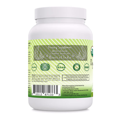 Amazing India USDA Organic Whole Psyllium Husk Powder Supplement - 5 Grams Per Serving - Non-GMO - Gluten Free - Made in USA (24 Oz - 1 Pack)