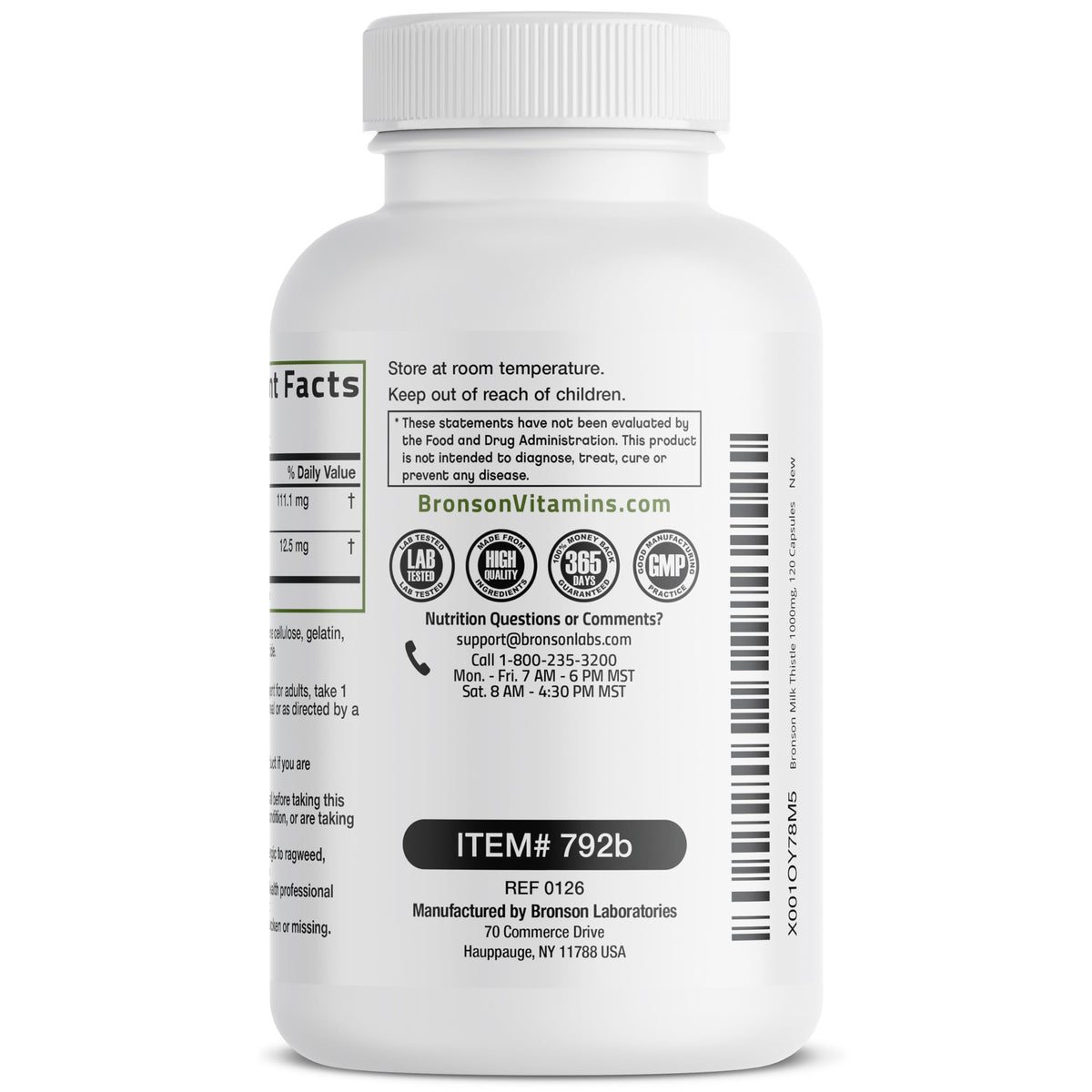 Bronson Milk Thistle Silymarin Marianum & Dandelion Extract, 120 Capsules - 2-in-1 Liver Cleanse, Health, Detox & Antioxidant Support, Non-GMO, Gluten-Free, Soy-Free