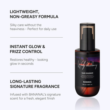 BANANAL 2-in-1 Hair Serum & Perfume Oil - Korean Hair Care, Moroccan Argan Oil & 12 Amino Acids for Dry Damaged Hair, Anti-Frizz Glass Hair Shine, Paraben-Free, Woody Blackberry, 3.38 fl oz
