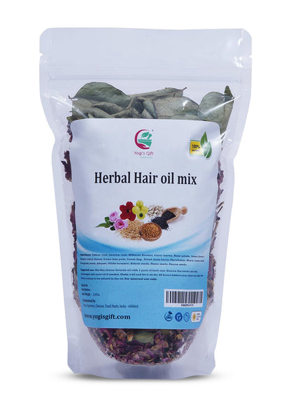 HERBAL HAIR OIL MIX - Ayurvedic 18 Essential Raw Herbs for Oil Infusion - 100% Natural Indian Herbs for Hair Growth - Yogi’s Gift For Women