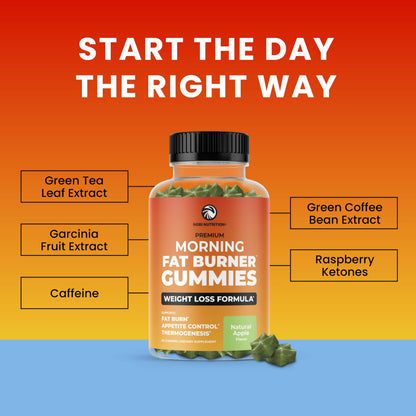 Morning Fat Burner Gummies for Weight Loss for Women & Men - Thermogenic Belly
