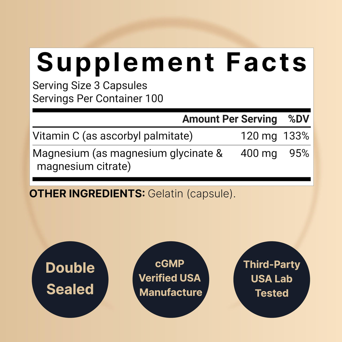 Magnesium Complex 400mg, 300 Capsules - Glycinate, Citrate - Chelated & Purified - Bone, Heart & Digestion Support - Non-GMO