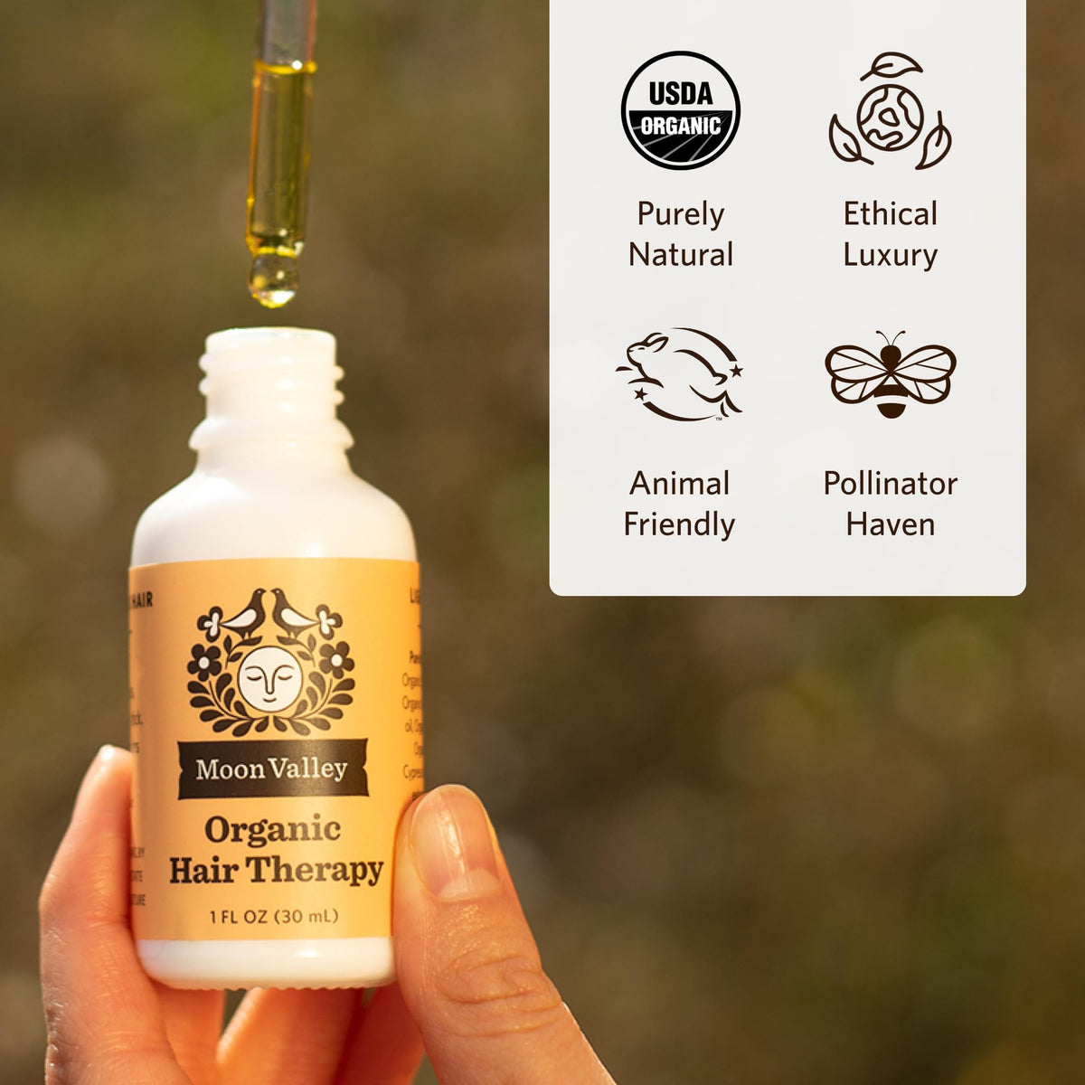 Moon Valley Organics Hair Therapy for Extra Thick Hair - With MCT Oil, Jojoba Oil, Argan Oil, And Rosemary - Reduce Frizz, Hydrate, Heal Damaged Hair