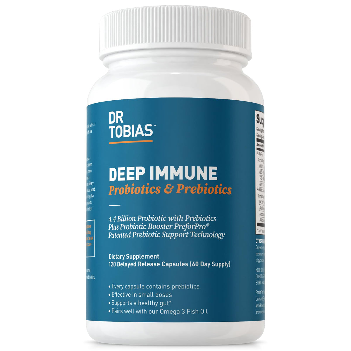 Dr. Tobias Deep Immune Probiotics & Prebiotics, 4.4 Billion CFU Probiotics for Women 