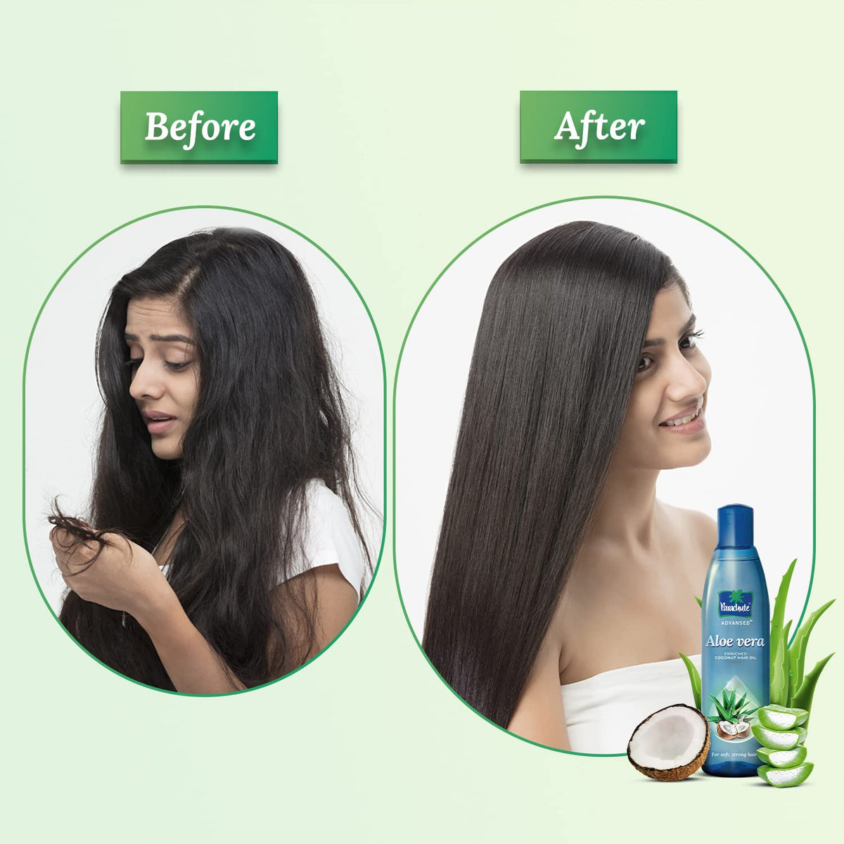 Parachute Advansed Aloe Vera Enriched Coconut Hair Oil - For Strong, Soft & Silky Hair - Deep Nourishment & Conditioning - All hair Types - 8.4 Fl.oz., Indian Hair Oil
