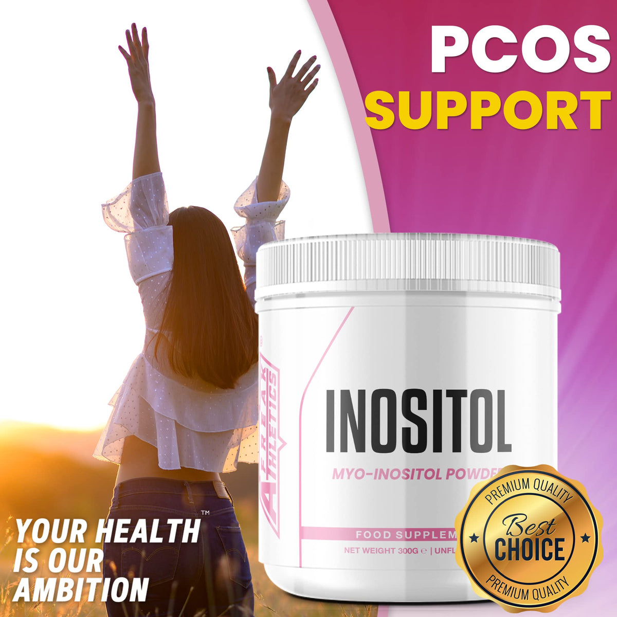 Inositol (Myo-Inositol) Powder 300g - Premium Myo Inositol Powder - Supports Women
