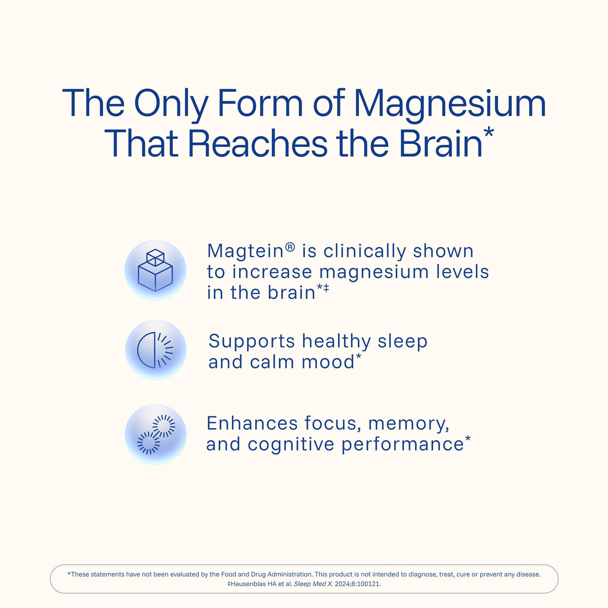 Magnesium L-Threonate Supplement (Magtein), 90 Capsules - Clinically Supported for Brain Health - Optimize Learning, Memory & Focus - 3rd Party Tested (3 Pack)