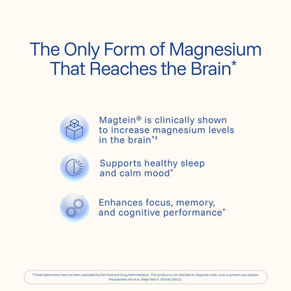 Magnesium L-Threonate Supplement (Magtein), 90 Capsules - Clinically Supported for Brain Health - Optimize Learning, Memory & Focus - 3rd Party Tested (3 Pack)