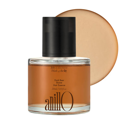 anillO Dark Beer Hair Essence - Strengthening & Nourishing Damage Repair Hair Oil Serum with Biotin, Olive Oil, Beer Yeast &10-type Protein Complex - Vegan, Paraben & Silicone Free 1.69 fl oz