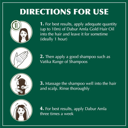 Vatika Naturals Amla Hair Oil - Nourishing Herbal Hair Oil for Stronger, Thicker & Shinier Hair - Enriched with Amla Extracts to Reduce Hair Fall, Strengthen Roots & Promote Healthy Growth - 300ml