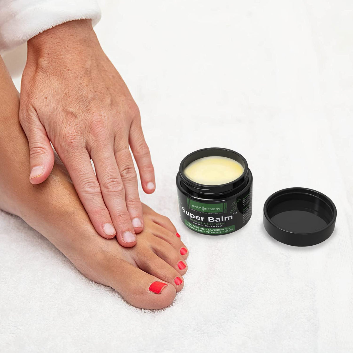 DAILY REMEDY Tea Tree Oil Extra Strength Super Balm - Athletes Foot Cream Combats