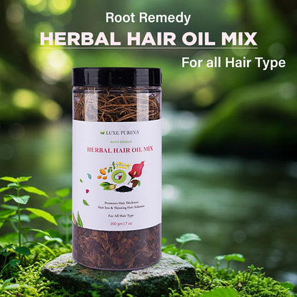 LuxePureva Herbal Hair Oil Mix - Herbs For Hair Growth - 19 Vital Herbs For Long, Thick, And Lustrous Hair - Hair Care Product For Women And Men - DIY Oil Infusion - DOES NOT INCLUDE OIL