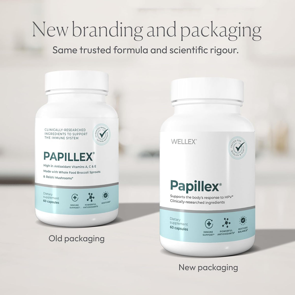Papillex Dietary Supplement Tablets All Natural Immune Support - Immunity Defense - Best Immune System Booster - Organic 60 Capsules Bottle (3 Pack)