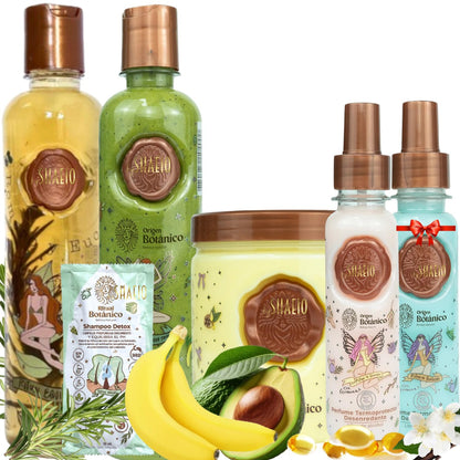 RITUAL BOTANICO - Kit4 Crecimiento Acelerado Ultra Reparador: Shampoo de Romero, Mascarilla Hidratante Para El Cabello, Acondicionador Intensivo PLEX, Protector de Calor Para El Cabello (+Obsequio)