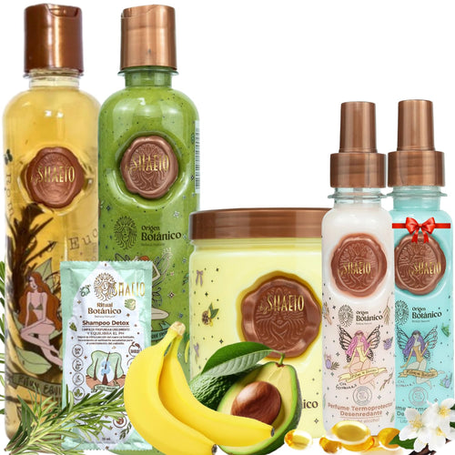 RITUAL BOTANICO - Kit4 Crecimiento Acelerado Ultra Reparador: Shampoo de Romero, Mascarilla Hidratante Para El Cabello, Acondicionador Intensivo PLEX, Protector de Calor Para El Cabello (+Obsequio)