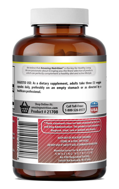 Amazing Formulas Acetyl L-Carnitine - 1500 per Serving Supplement - Vegetarian Capsules - Non-GMO - Gluten-Free - Made in USA (1 Pack - 120 Count)