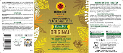 Tropic Isle Living Jamaican Black Castor Oil - Rich in Vitamin E, Omega Fatty Acids & Minerals - For Hair Growth Oil, Skin Conditioning, Eyebrows & Eyelashes, Scalp and Nail Care (PET) (8oz)