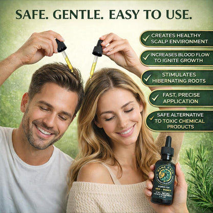 Mane Rain Hair Growth for Men and Women-Z-LAB27 BioActive Plant Formula Awakens Hibernating Roots-Stimulates and Nourishes Scalp-Blocks DHT-Fuller Thicker Hair-Made in USA
