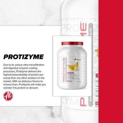 Metabolic Nutrition, Protizyme, 100% Whey Protein Powder, High Protein, Low Carb