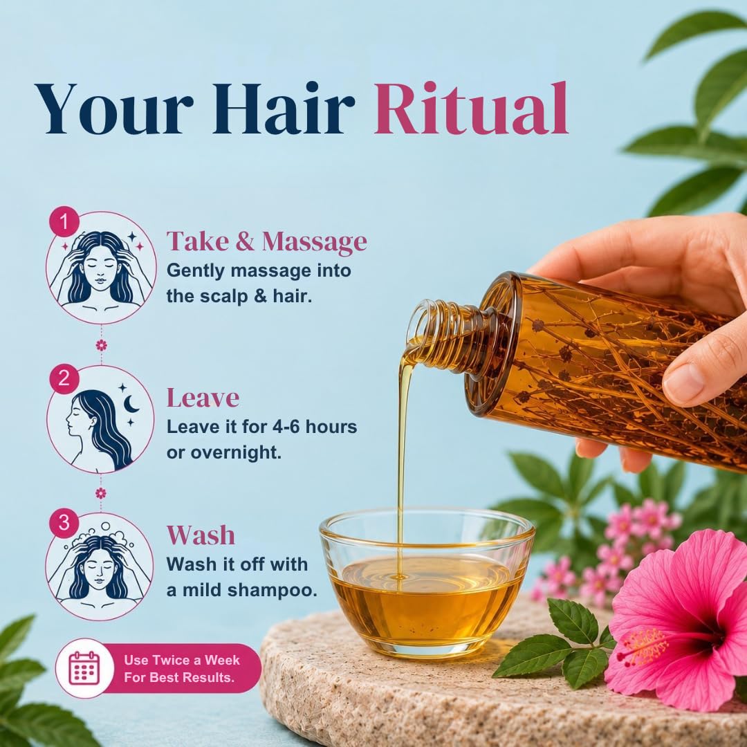 VEDA Active Herbs Hair Oil - Hair Growth Oil - Infused with Herbs - 200ml