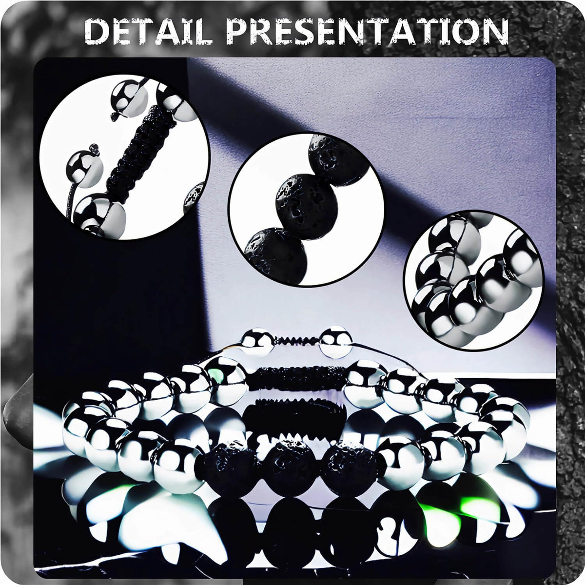 RENZHI-Magnetic Hematite Bracelet–Beaded Magnetic Bracelets for Men and Women