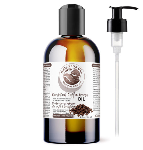 Bella Terra Oils - Roasted Bean Oil 8 oz - Pure Extract from Roasted Seeds, Enriched with Fatty Acids, An Elixir for Skin