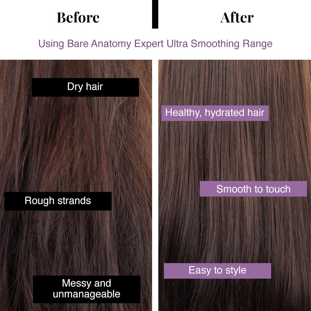 Bare Anatomy Ultra Smoothing Hair Serum Powered By Carbohydrate Complex & Niacinamide - Serum for Smooth & Shiny Hair - For Dry & Frizzy Hair - Women & Men - 100 ml