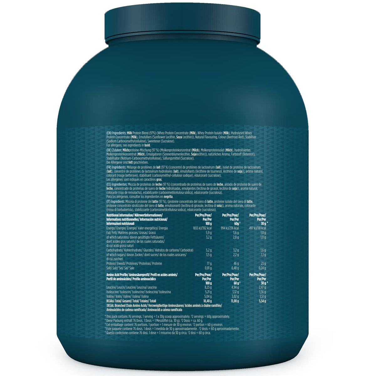 Kinetica Vanilla Whey Protein Powder - 2.27kg - 23g Protein per Serving - 76 Servings