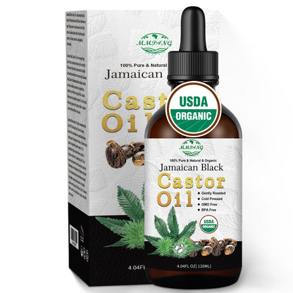 MMPANG Jamaican Black Castor Oil, Organic Cold Pressed Hair Oil Hexane Free