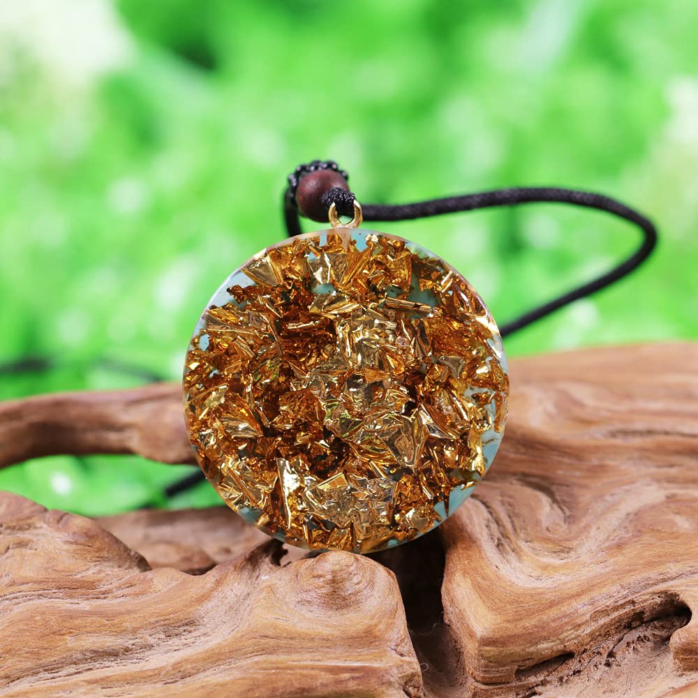 Day Day Up Turquoise Orgonite Pendant Healing Crystal jewelry Orgone Yoga Necklace Reiki Spiritual