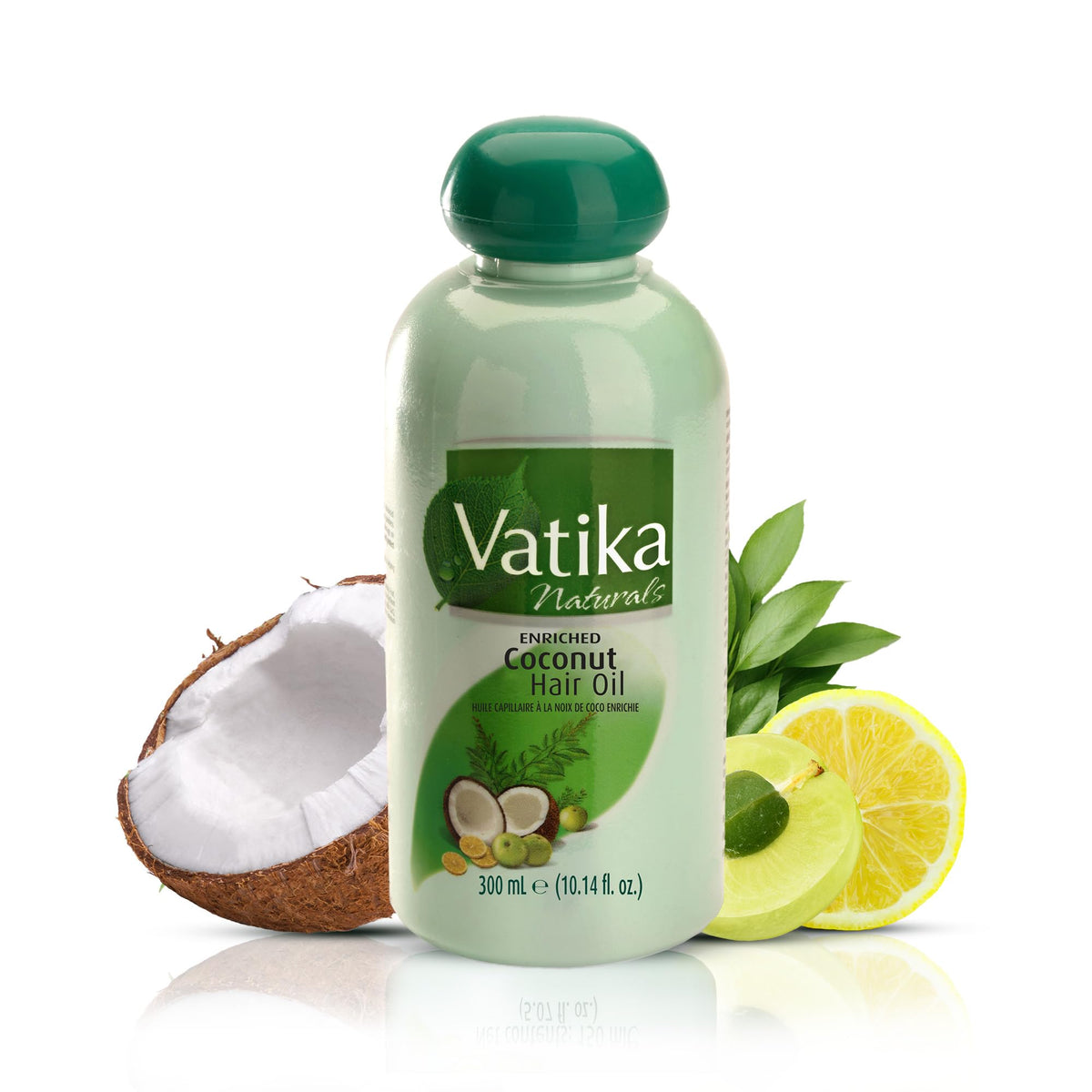 Dabur Vatika Naturals Coconut Hair Oil with Henna, Amla, Lemon & 5 Herbs - Nourish & Strengthen Hair & Scalp for Healthy & Radiant Hair for Kids, Women & Adults - 10.14 Fl Oz (Pack of 1)