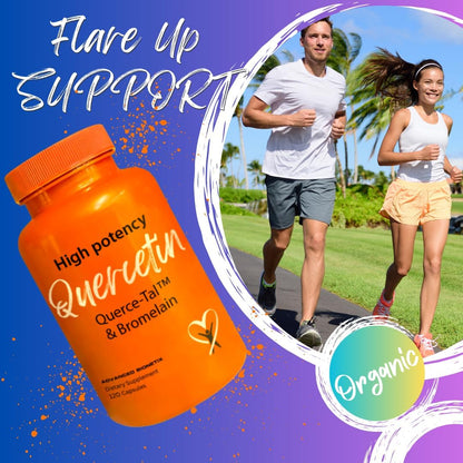 Advanced Bionetix Querce-Tal™ Quercetin + Bromelain 120 Veg Capsules - High Potency Enhanced Absorption Bioavailability. Supports Anti-Oxidant, Flare up Events, Heart Immune Health, Packaging May Vary