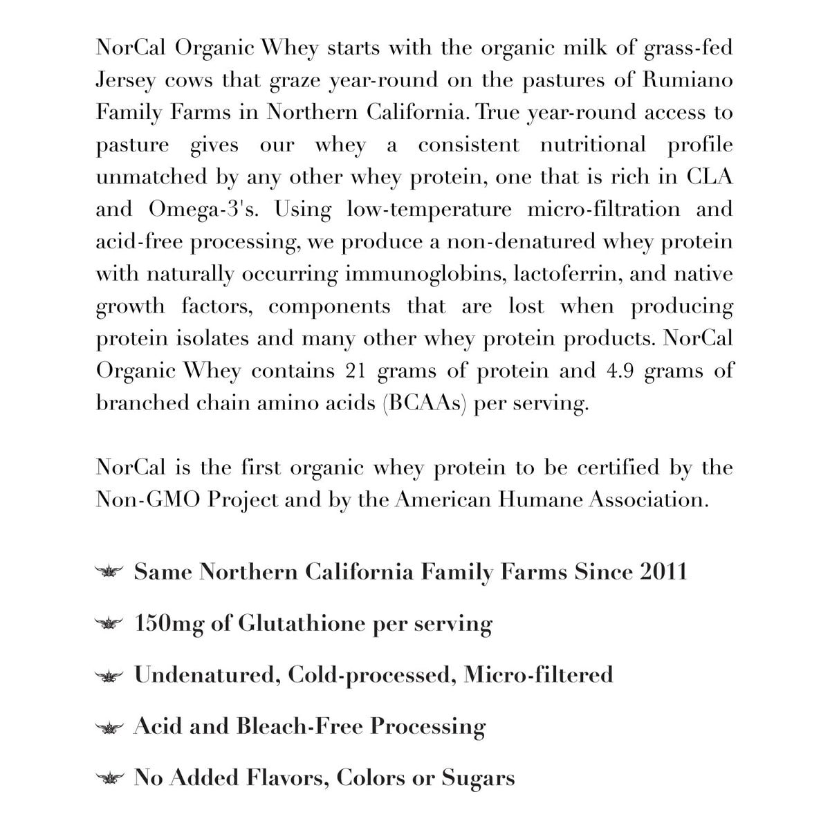 NorCal Organic Unflavored Whey Protein - 2lbs Bulk - 100% Grass-Fed, USDA Certified