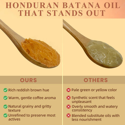 100% Raw Batana Oil for Hair Growth from Honduras for Dry, Damaged & Thinning Hair, Natural Hair Oil for Frizz, Split Ends, Deep Nourishment for Curly & Chemically Treated Hair, No Added Fragrance