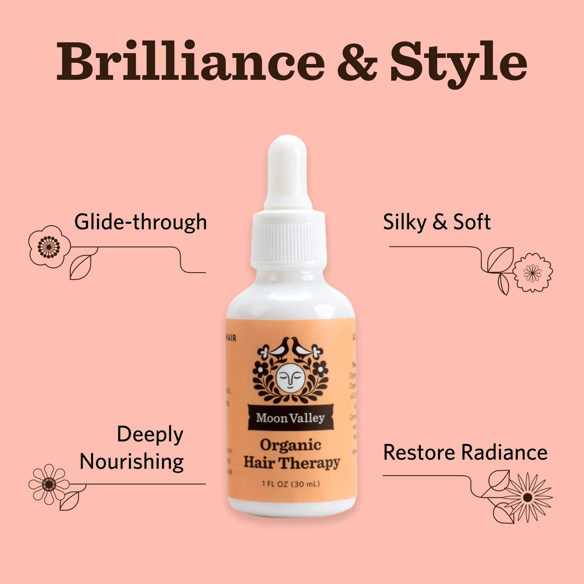 Moon Valley Organics Hair Therapy for Extra Thick Hair - With MCT Oil, Jojoba Oil, Argan Oil, And Rosemary - Reduce Frizz, Hydrate, Heal Damaged Hair
