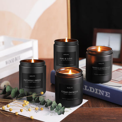 Scented Candles Set - Men Candles Set, Candles for Men Scented Candles for Home - 4 Pack Candles Scents