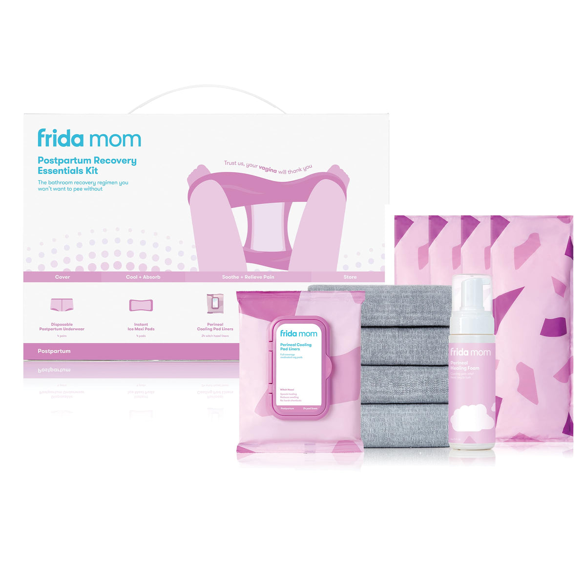 Frida Mom Postpartum Recovery Essentials Kit, New Mom Gifts, Cooling Pad Liners, Ice Maxi Pads
