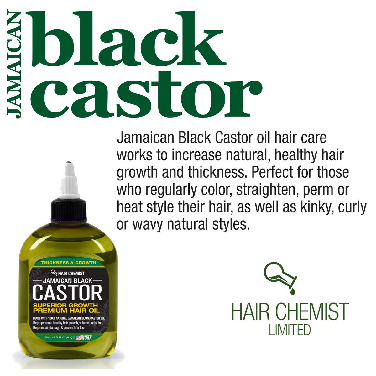 Hair Chemist Superior Growth Jamaican Black Castor Hair Oil 7 oz.
