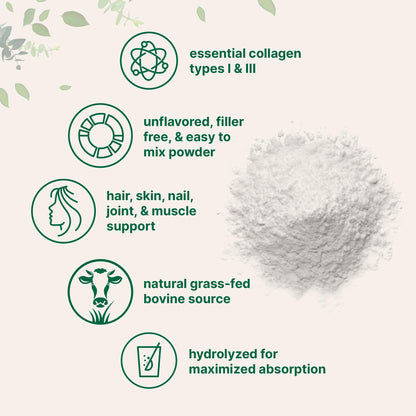 Micro Ingredients Hydrolyzed Collagen Peptides Powder, 1 lb - Type I & III Collagen for Women & Men - Unflavored Bovine Collagen Protein - Easy Dissolve, Paleo, Non-GMO