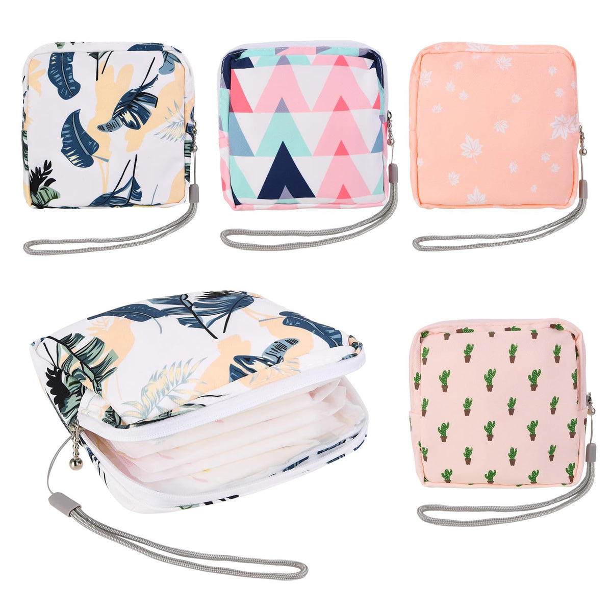 4Pcs Sanitary Napkin Storage Bag, Small Menstrual Period Bag Period Pouch Waterproof