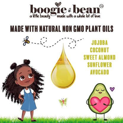 Boogie and Bean Baby and Kids Hair Growth Oil, Nourishing Hair Oil for Infants, Toddlers and Children, Moisturizes Waves, Curls, Coils and Locs
