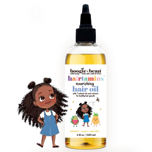 Boogie and Bean Baby and Kids Hair Growth Oil, Nourishing Hair Oil for Infants, Toddlers and Children, Moisturizes Waves, Curls, Coils and Locs