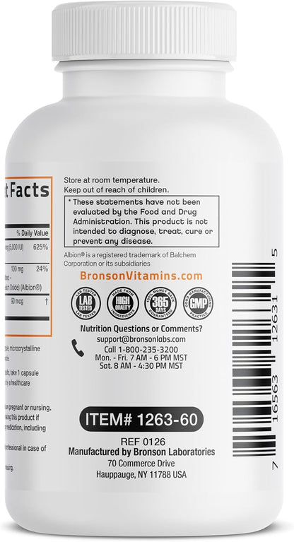 Bronson Vitamin K2+D3 Magnesium Glycinate Supplement, 60 Capsules - 3-in-1 Bone & Heart Health Support Formula, Non-GMO, Gluten Free, Soy Free