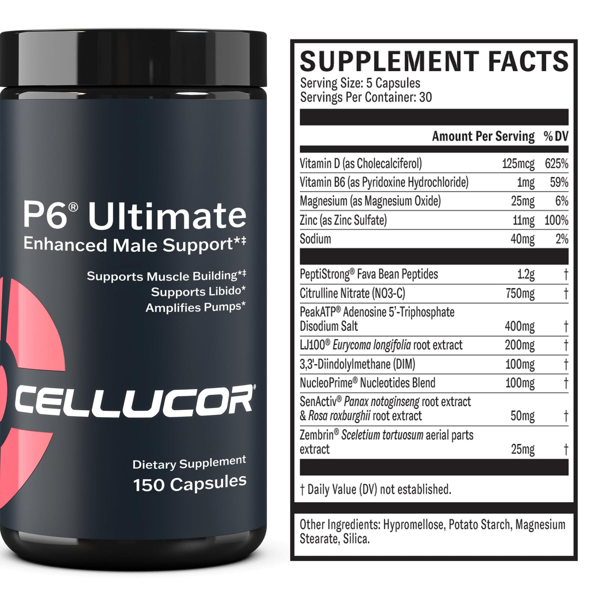 Cellucor P6 Ultimate - Enhanced Support for Men - Supports Muscle Growth & Strength