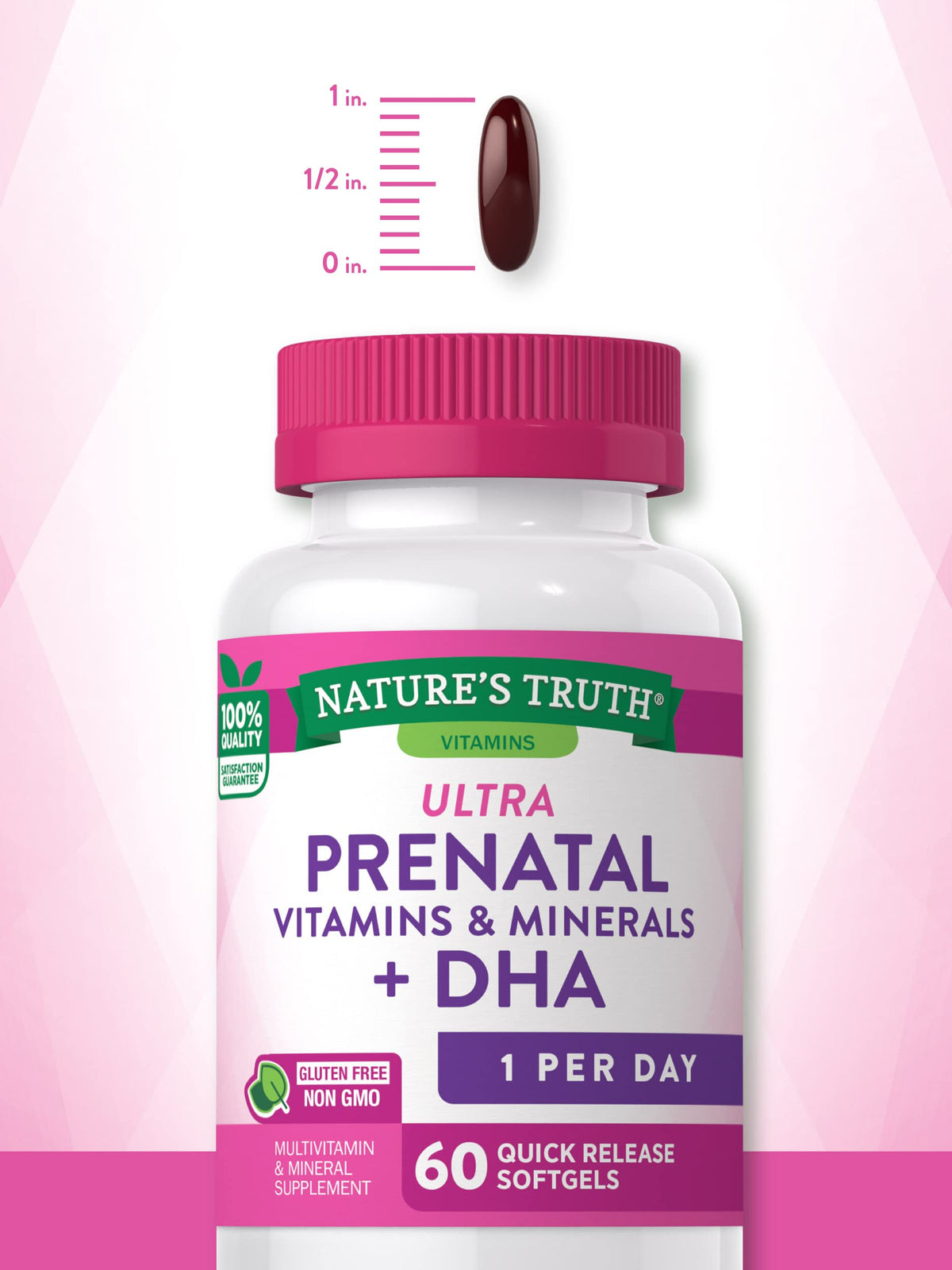 Prenatal Vitamins with DHA and Folic Acid - 60 Softgels - Non-GMO & Gluten Free Supplement