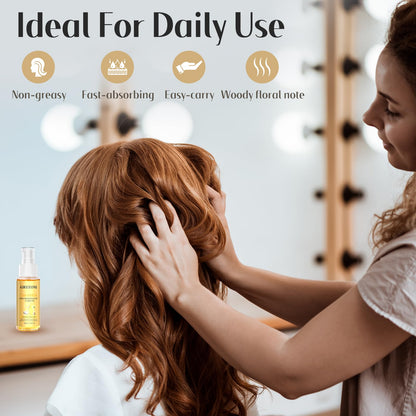 GREEONIL Hair Oil with Argan Oil, Coconut Oil, Olive Oil, Vitamin E for Nourish Hair, Smooth Frizz, Add Shine, Hair Treatment Oil for Women Men Frizzy Damaged Fine Curly Hair, Leave-in, 2Pack