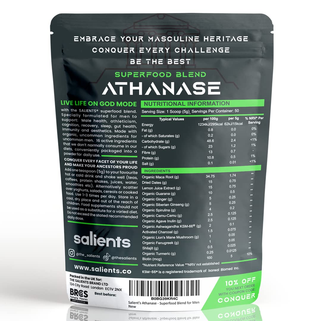 SALIENTS ATHANASE - Men's Super Greens Powder - Superfood Powder Blend