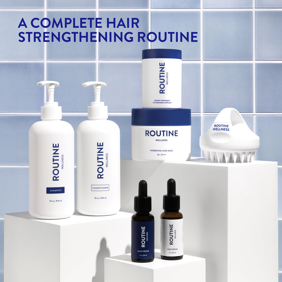 Routine Wellness Hair Oil for Thinning Hair - Rosemary, Argan & Tea Tree Oils for Softer Hair, Frizz Control, Healthy Shine & Scalp Nourishment - 3 Pack