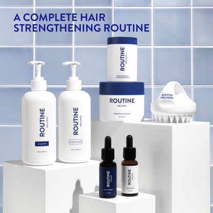 Routine Wellness Hair Oil for Thinning Hair - Rosemary, Argan & Tea Tree Oils for Softer Hair, Frizz Control, Healthy Shine & Scalp Nourishment - 3 Pack